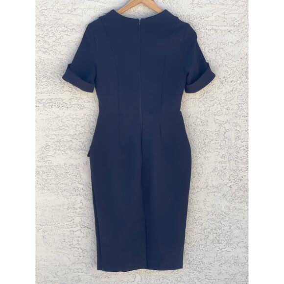 Asos Womens Black Shorts Sleeve Cuffed Dress with Pockets - 4 - Picture 2 of 7